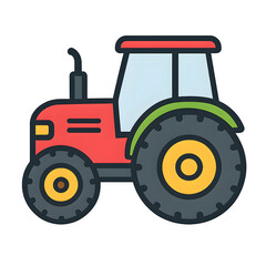 Obraz premium red tractor isolated on white