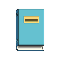 A Simple Blue Book with a Yellow Label on a White Background.