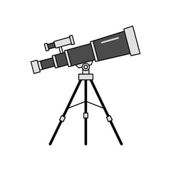 Astronomical Telescope on Tripod for Stargazing and Space Observation.