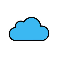 Blue cloud icon representing weather and climate conditions in the sky.