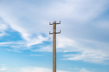old concrete electric pole without wires