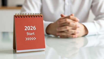 Ready to launch your 2026 business goals now with this clear desk calendar reminder for future success