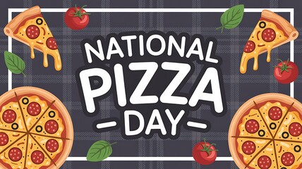 Celebrate national pizza day with delicious pizza slices and fresh tomatoes