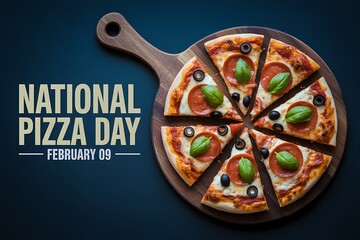 Celebrate national pizza day with a delicious homemade pizza on a wooden board