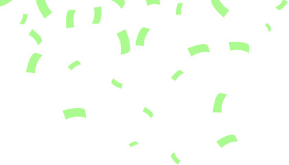 Bright green confetti falling down png, vibrant abstract background