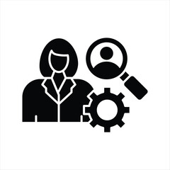 Obraz premium Professional Human Resources Management and Talent Acquisition Icon Strategic Business Employee Search and Operational Process Optimization Concept