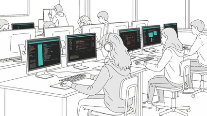 Daily School Activities Illustrated in Clean Vector Style