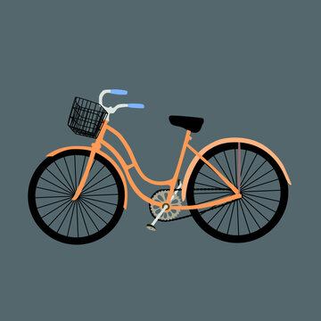 Bicycle illustration in dark grey background