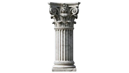 Ionic Column Isolated on White Background