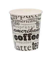 disposable coffee cup with a decorative designs