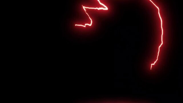 The glowing thunder lighting power in the black background.