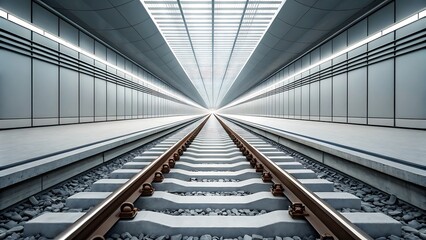 Obraz premium Modern subway tunnel with perspective view for infrastructure or transportation concepts