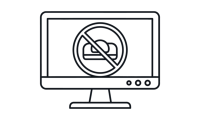 Ad block icon on computer monitor vector design isolated on a transparent background