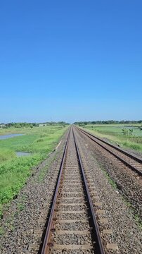 railroad tracks in the countryside