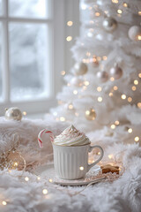 christmas cookies and cup of coffee