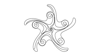 Abstract Starfish Design: An abstract starfish design. The image showcases intricate swirls and lines, conveying a sense of artistic elegance.