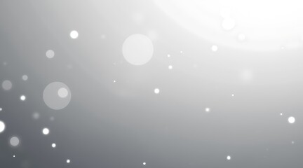 Soft White Bokeh Lights Floating on a Gradient Gray Background abstract blur