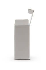 Product packaging cardboard box isolated on white background