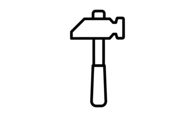 hammer tool line icon illustration