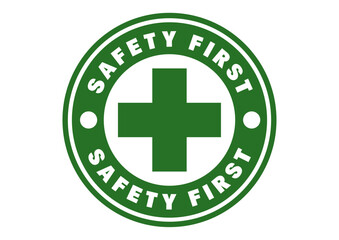 The “Safety First” logo is a symbol that conveys safety first and is often used in factories, construction, transportation, and safety-focused organizations.