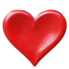 Valentines day celebration. Red rubber heart isolated on white, transparent. Love and romance 