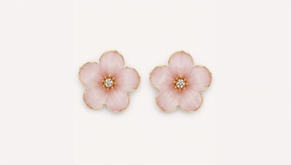 Flower shaped earrings soft delicate blooming petal inspired feminine charm on plain white background