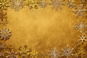 orthodox new year golden snowflakes elegant framing clean center area