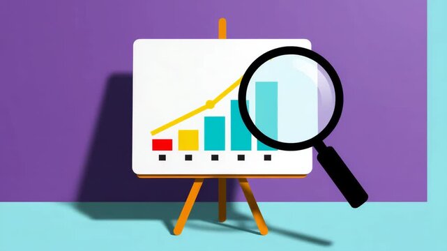 Whiteboard Easel Displaying Rising Bar Chart and Arrow for Business Growth Presentation