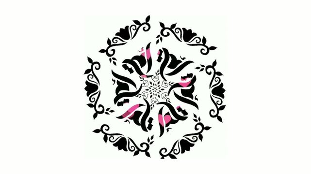 "OMMY" Arabic manuscript calligraphy Floral Mandala artwork animation 4K Video for Mothers day digital greeting card, instant download message, Stickers..
Translate: My Dear Mom, Happy Mothers Day.
