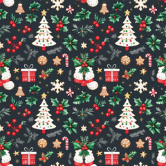 Merry Christmas Seamless Illustration Collection