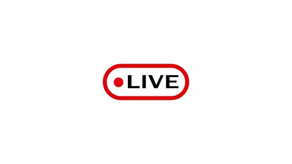 live video broadcasting icon animation. live video on icon animation with background