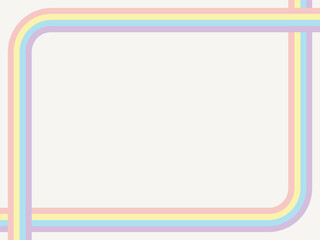レトロモダンな角丸フレーム・夢かわカラー4色レインボー