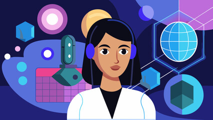 AI-augmented design in neon vectors: a future-forward workspace with holographic UI