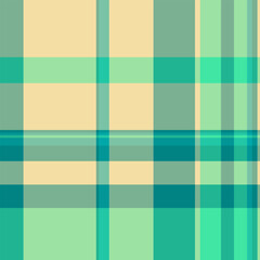 Bedroom texture plaid background, minimal seamless pattern check. Chequered vector fabric textile tartan in green and teal colors.