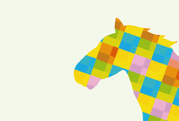 馬, 年賀状, 和風, 和柄, 新年, 動物, クリスマス, うま, ベクター, イラスト