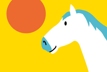 馬, 年賀状, 和風, 和柄, 新年, 動物, クリスマス, うま, ベクター, イラスト, manga