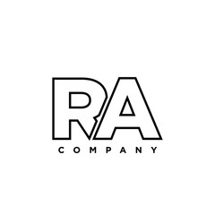 Letter R and A, RA logo design template. Minimal monogram initial based logotype.