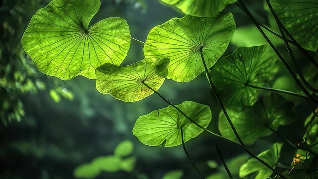 A detailed shot of a single green leaf on a stem, suitable for use in botanical or scientific contexts