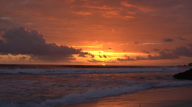sunset on the mandalika beach Lombok Indonesia