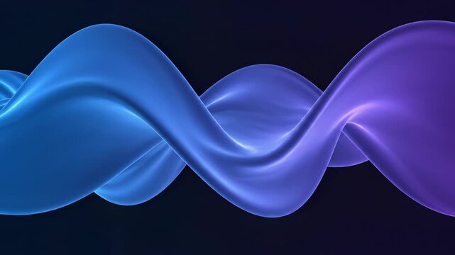 Seamlessly looping gradient animation of smooth electric blue and violet waves flowing and interlocking in a hypnotic, rhythmic background gradient, transition, technology