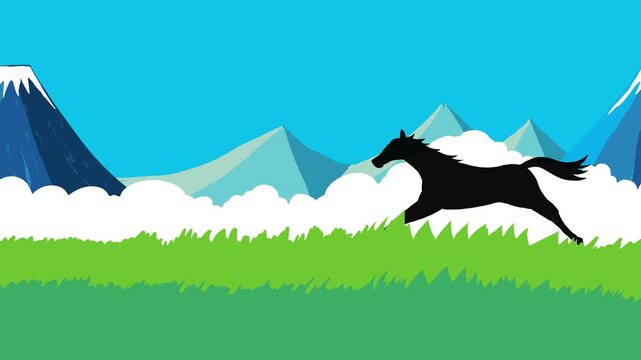 馬, 年賀状, 和風, 和柄, 新年, 動物, クリスマス, うま, ベクター, イラスト, manga