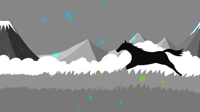 馬, 年賀状, 和風, 和柄, 新年, 動物, クリスマス, うま, ベクター, イラスト, manga