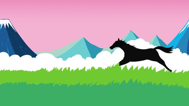 馬, 年賀状, 和風, 和柄, 新年, 動物, クリスマス, うま, ベクター, イラスト