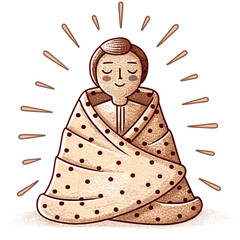 Obraz premium Person wrapped in cozy blanket radiating warmth and comfort 