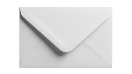 Blank white envelope isolated PNG, stationery for sending letters and invitations on transparent background, mailing and correspondence