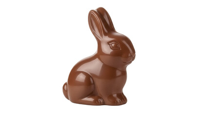 Chocolate Easter bunny isolated PNG, brown rabbit candy for spring holiday treat and dessert design on transparent background