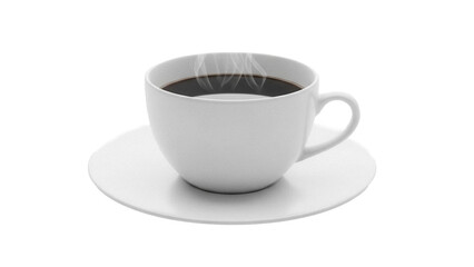 Steaming cup of black coffee isolated PNG, hot beverage on transparent background for cafe menu and design