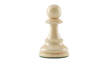 Ivory chess pawn isolated PNG, strategic game piece for board games and design projects on transparent background
