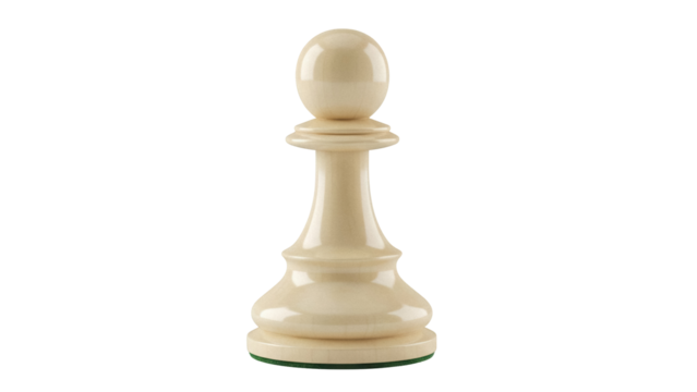 Ivory chess pawn isolated PNG, strategic game piece for board games and design projects on transparent background - Powered by Adobe