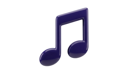 Elegant blue musical note PNG isolated on transparent background, classical music symbol for graphic design and creative projects